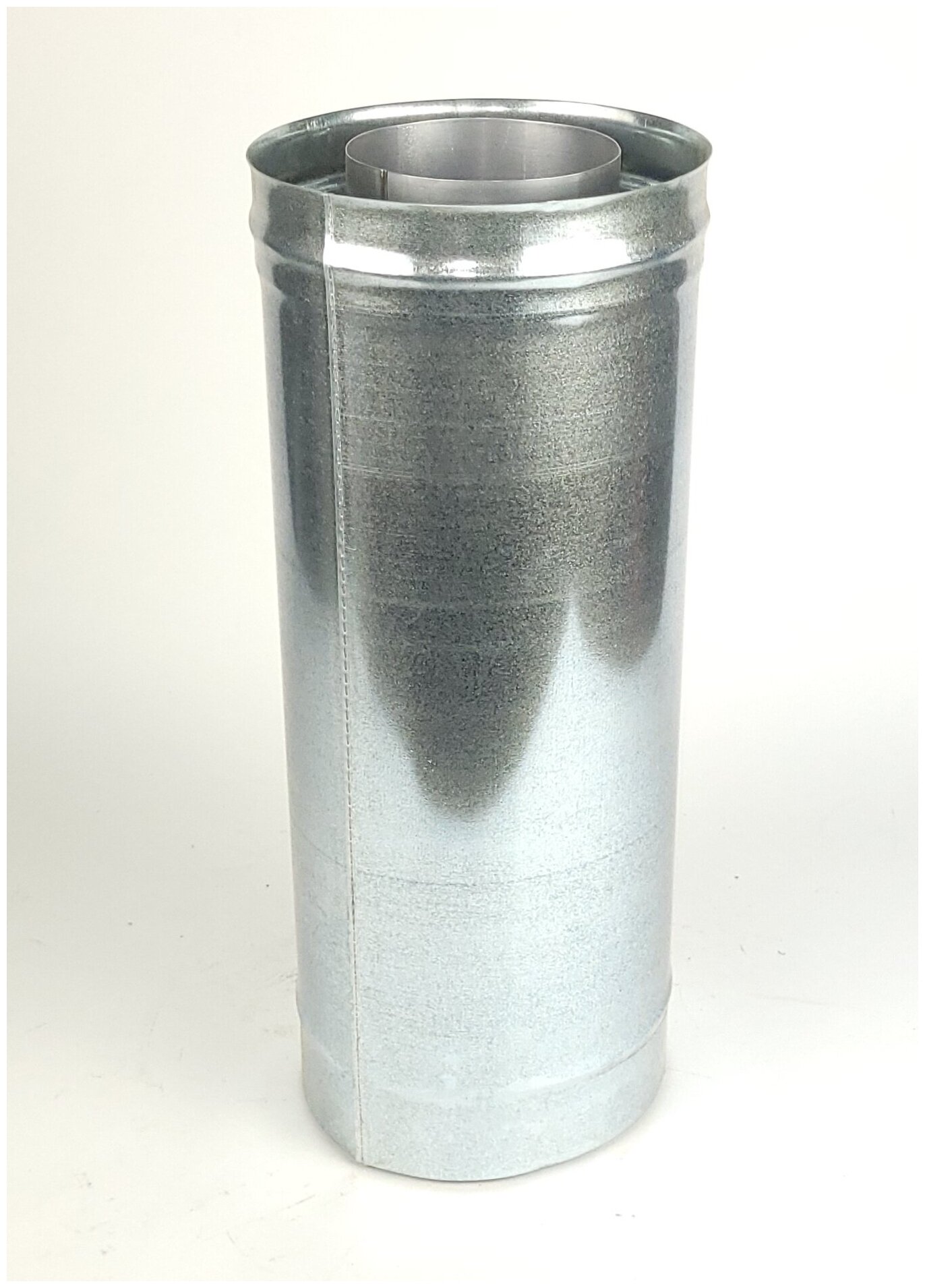 Сэндвич-труба 0,5 м оцинк. сталь + нерж. матовая 0,5 мм (200х120 мм) (Дым) - фотография № 2