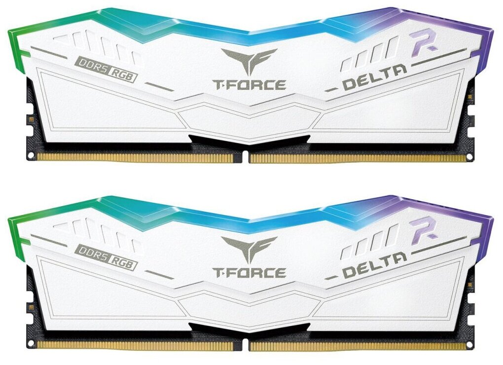 Модуль памяти Team Group 32GB DDR5 7200 DIMM T-FORCE DELTA RGB White Gaming Memory ( FF4D532G7200HC34ADC01)