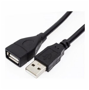 USB-удлинитель (папа-мама) Длина: 1.5 м, черный