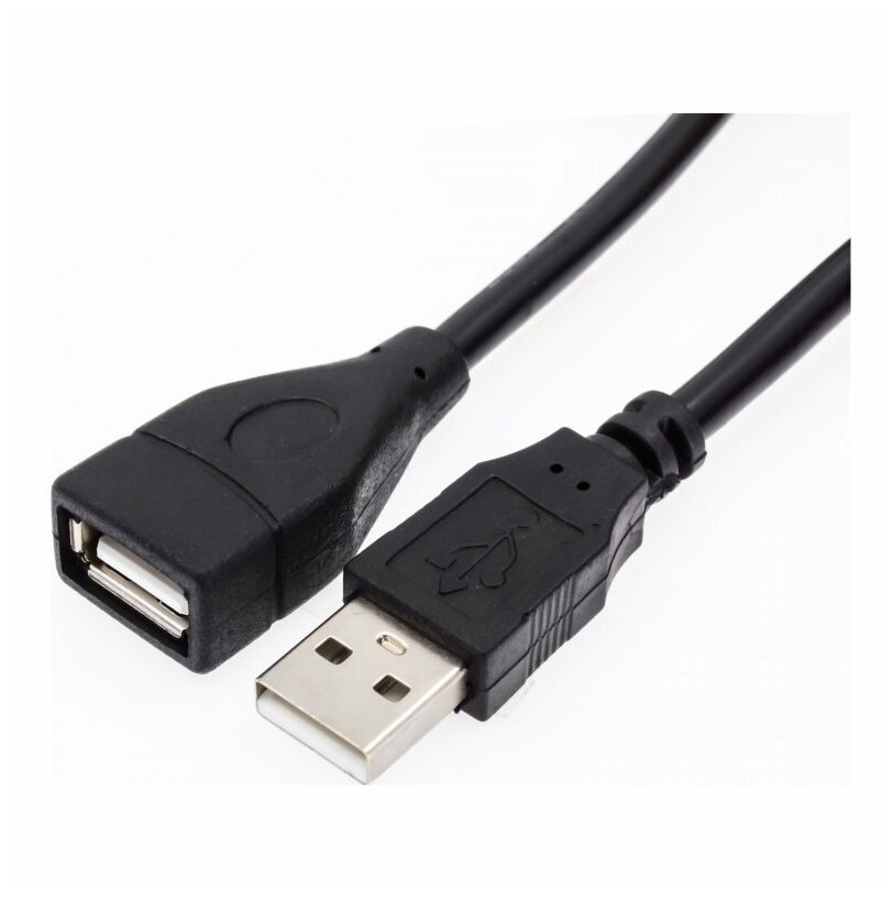 USB-удлинитель (папа-мама) Длина: 1.5 м, черный