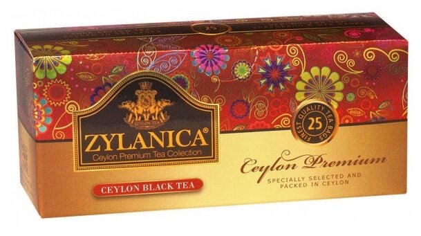 Чай "Зиланика" Ceylon Premium Черный пакетированный 25 х2 г - фотография № 1