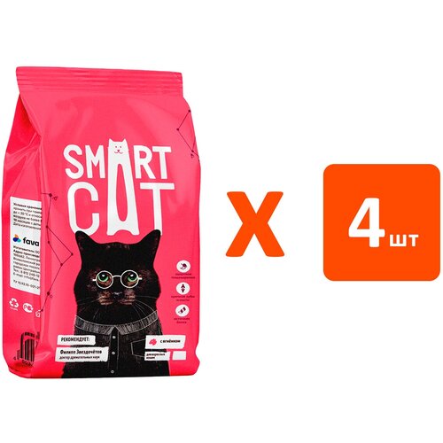 SMART CAT для взрослых кошек с ягненком (1,4 кг х 4 шт)