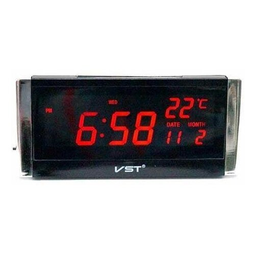 Настольные "говорящие" часы с красными цифрами VST-731W