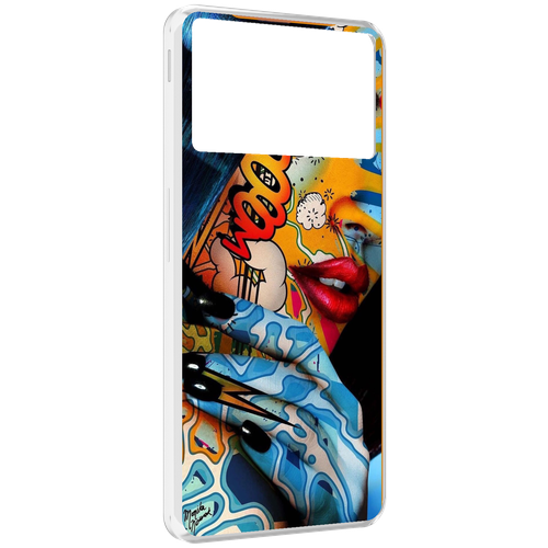 Чехол MyPads девушка разрисованная краскам иженский для ZTE Nubia Z40S Pro задняя-панель-накладка-бампер
