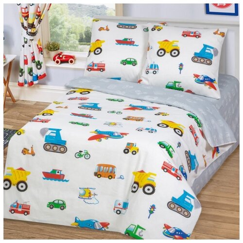 фото Детское постельное белье артпостель 1,5-спальное "моторчик", 143*215 см, 150*214 см, 70*70 см, 2 наволочки