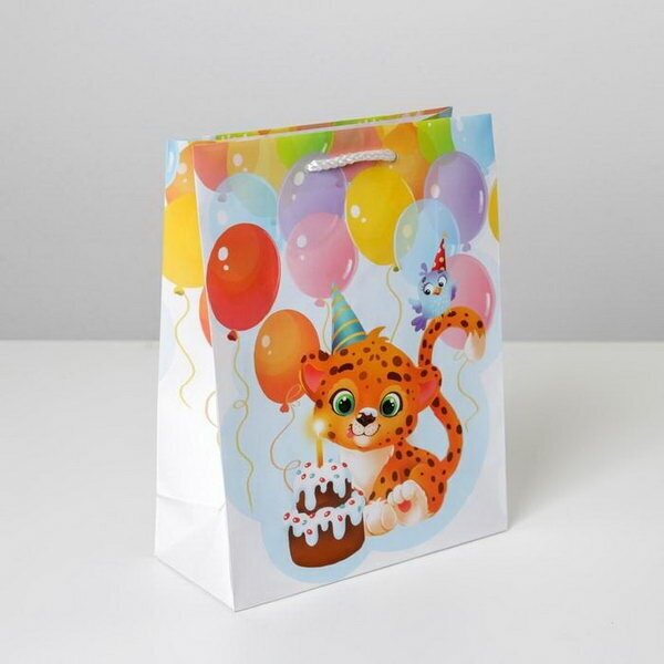 Пакет подарочный ламинированный, упаковка, "С Днём рождения", MS 18 x 23 x 8 см