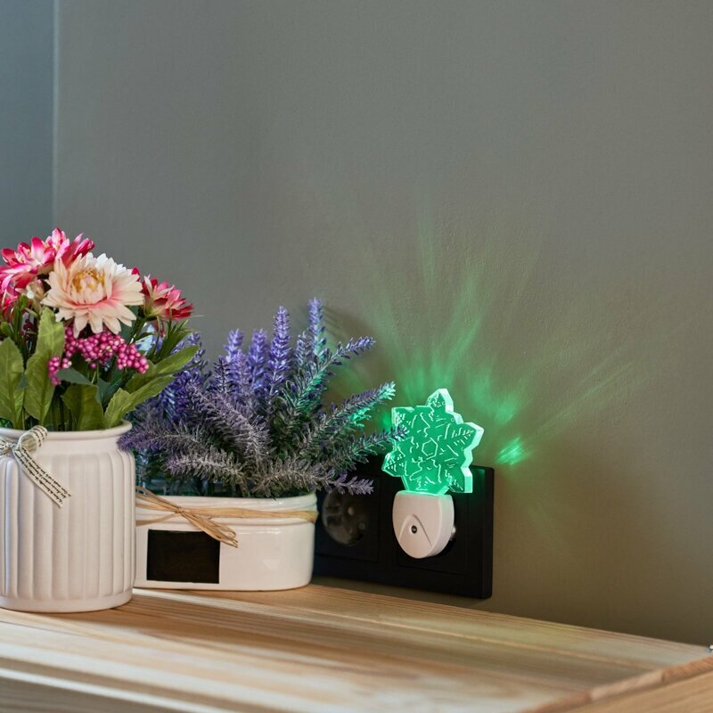 Ночник Снежинка хамелеон мультиколор 230 В, RGB свет, цвет белый Rexant - фото №3