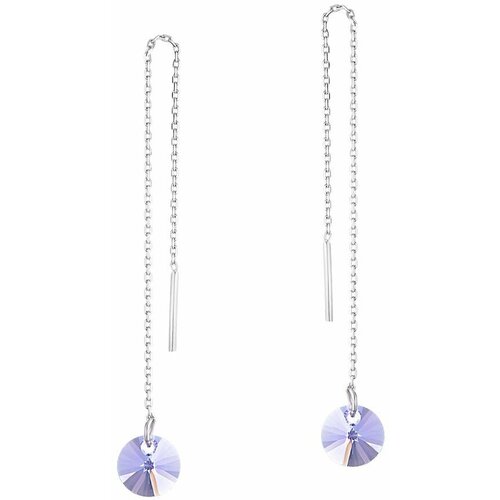 Серьги Ювелир Карат серебро 925 проба кристаллы Swarovski сиреневый 1239₽