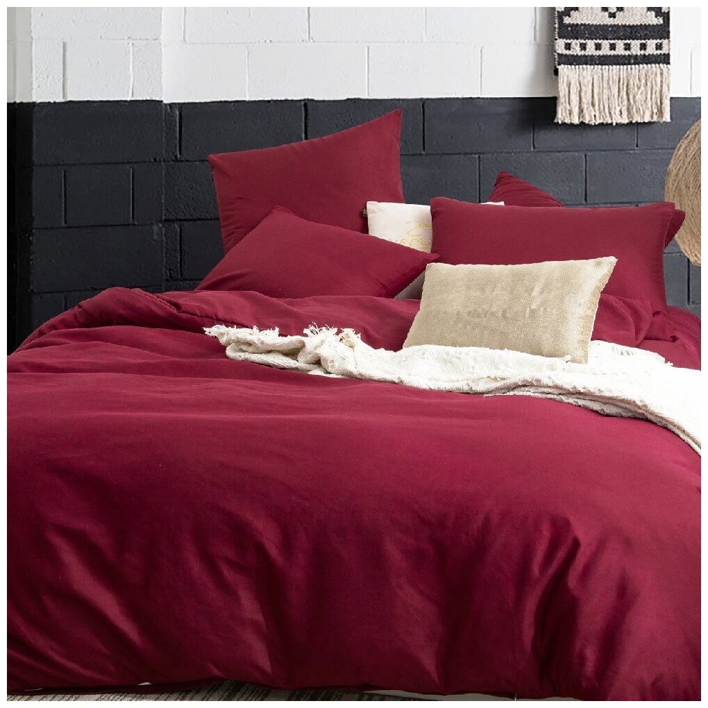 фото Простыня из тенселя 200 х 220 - М - 60S 127 Красный