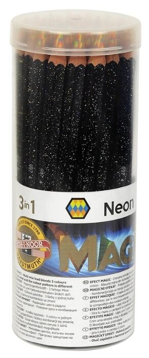 Карандаш с многоцветным грифелем Koh-I-Noor "Magic Neon", утолщенный, заточен., цена за штуку, 245670 - фотография № 2