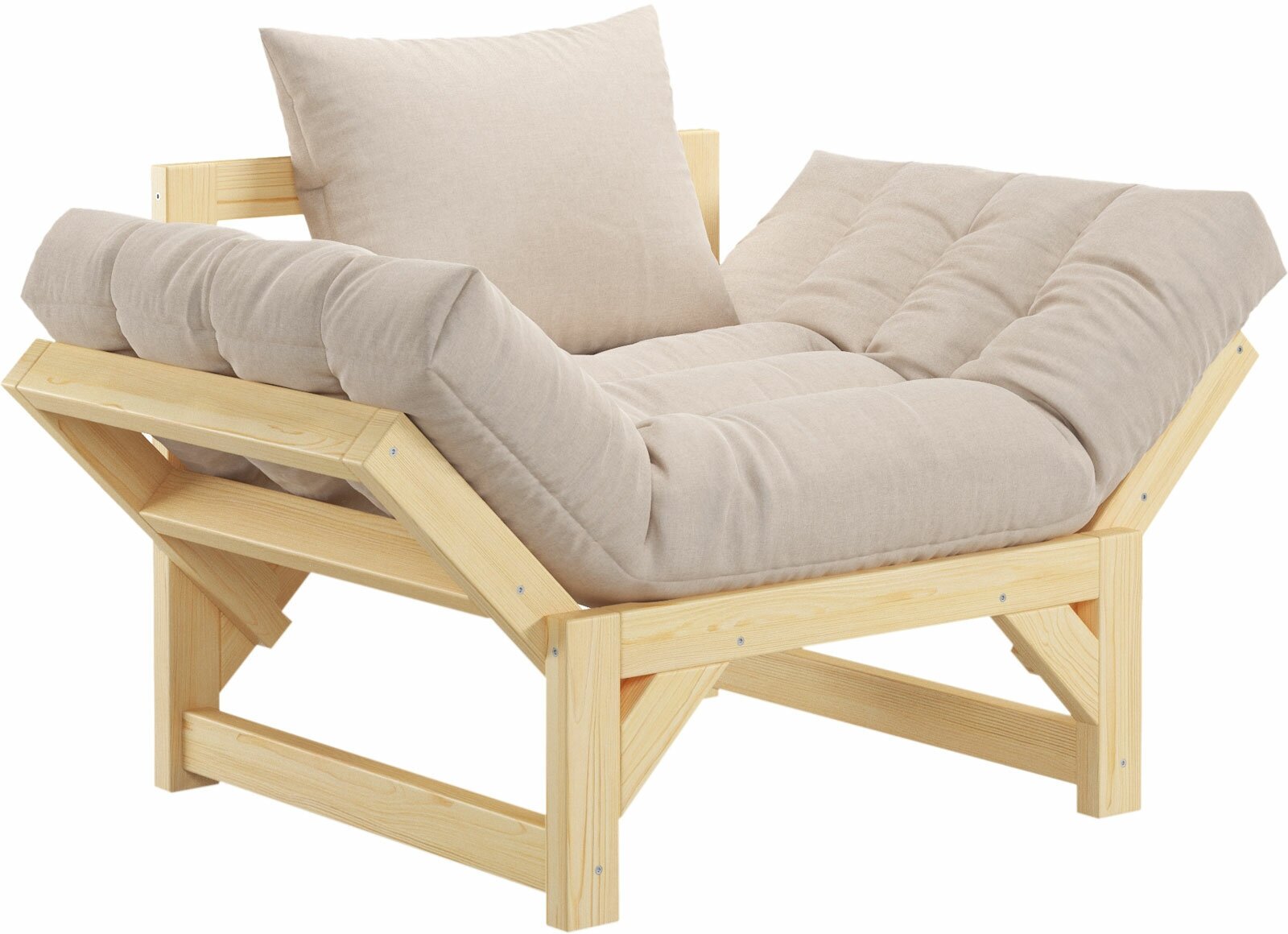 фото Кресло Первый Мебельный Бари Массив / Бежевый, рогожка