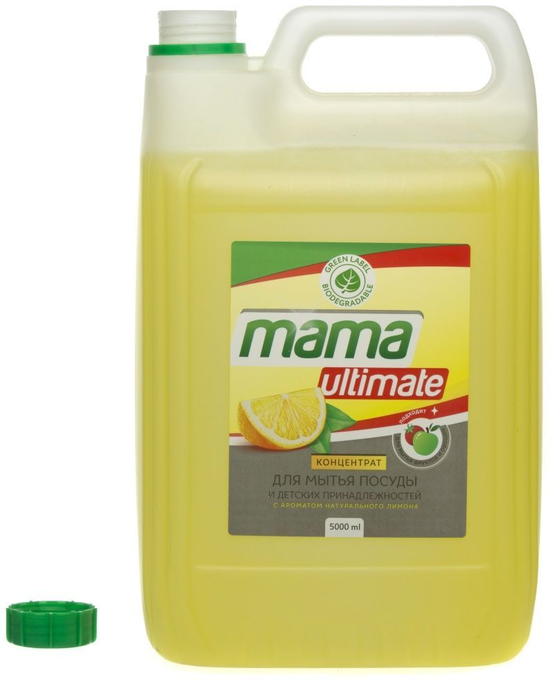 Средство гель для мытья посуды Mama Ultimate концентрат лимон 5 л, 2 шт