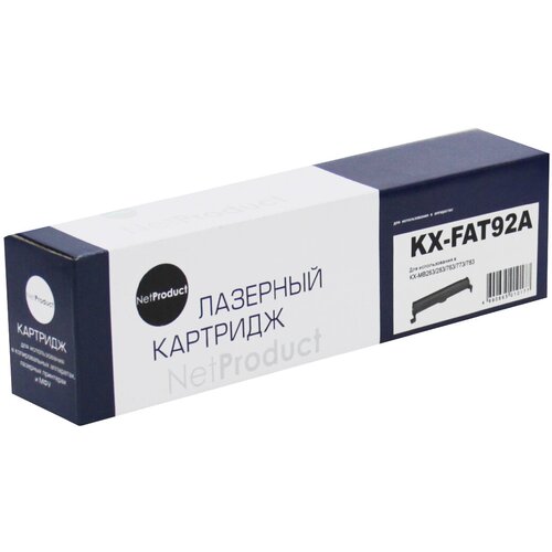 Картридж NetProduct N-KX-FAT92A, 2000 стр, черный тонер для panasonic kx mb763 773 kx fat92a фл 80 silver atm