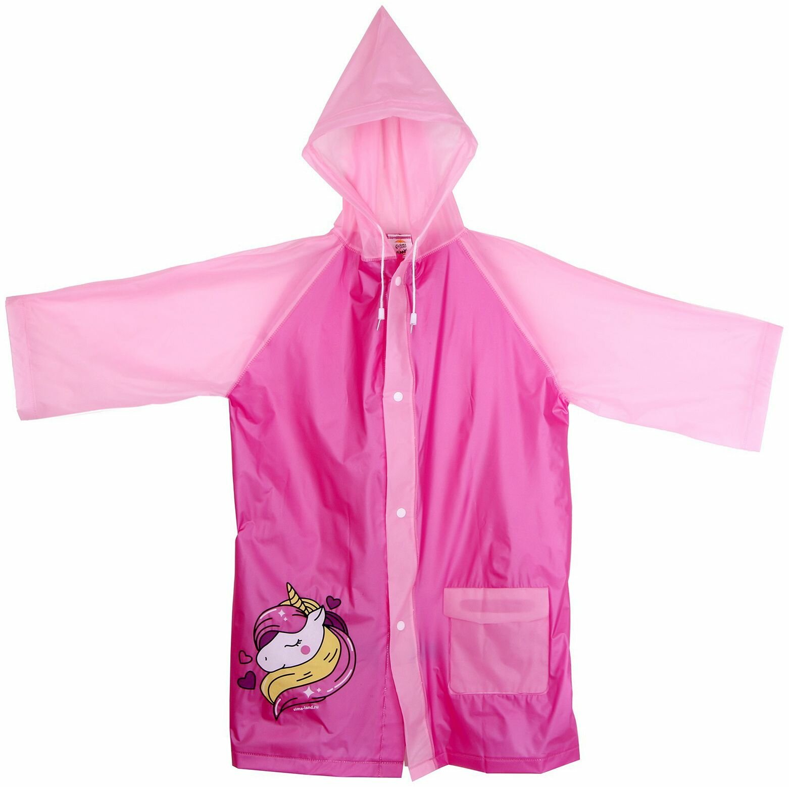 Плащ-дождевик Funny toys размер 120-130 см розовый