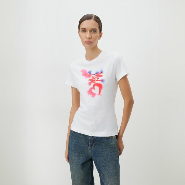 Футболка MOSCHINO JEANS, размер S, белый