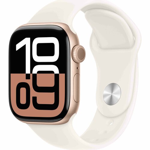 Часы Apple Watch Series 10 46mm Aluminum Case Rose Gold with Light Blush Sport Band ML 4311000₽