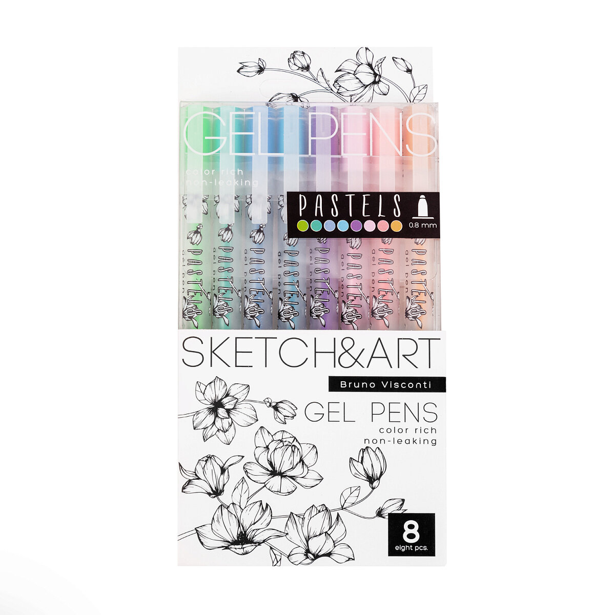 Набор гелевых ручек Sketch&Art "Uni Write.PASTELS", 0.8 мм, 8 цветов
