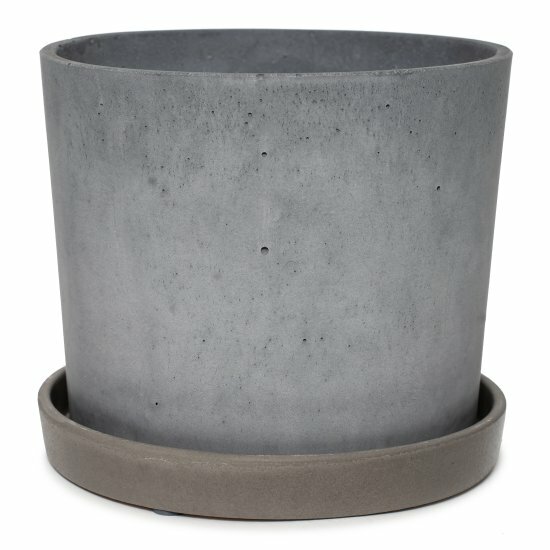 Горшок Композит Конкрит бетон серый Кедр №2 d- 14 см 14л.