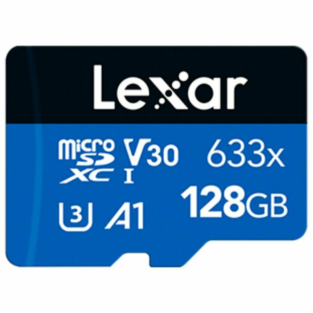 Карта памяти Micro SecureDigital 128Gb Lexar 633x SDXC class 10 (LSDMI128BB633A) + SD адаптер — фото 1