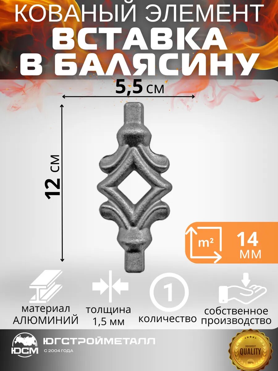 Кованая Вставка для балясины