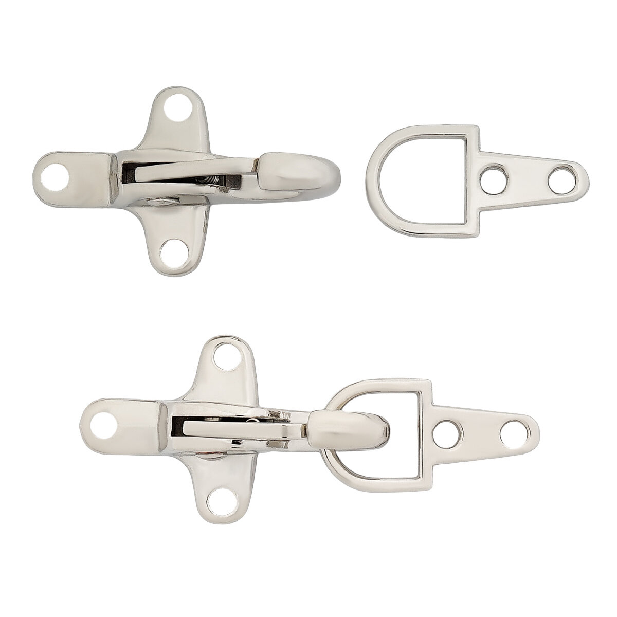 Пряжка-застежка 60*24мм, металл (Nickel Серебро (никель)), 6 шт, МТ 1875