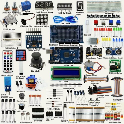 Изображение товара Набор для программирования Arduino MEGA2560, для опытов, белый