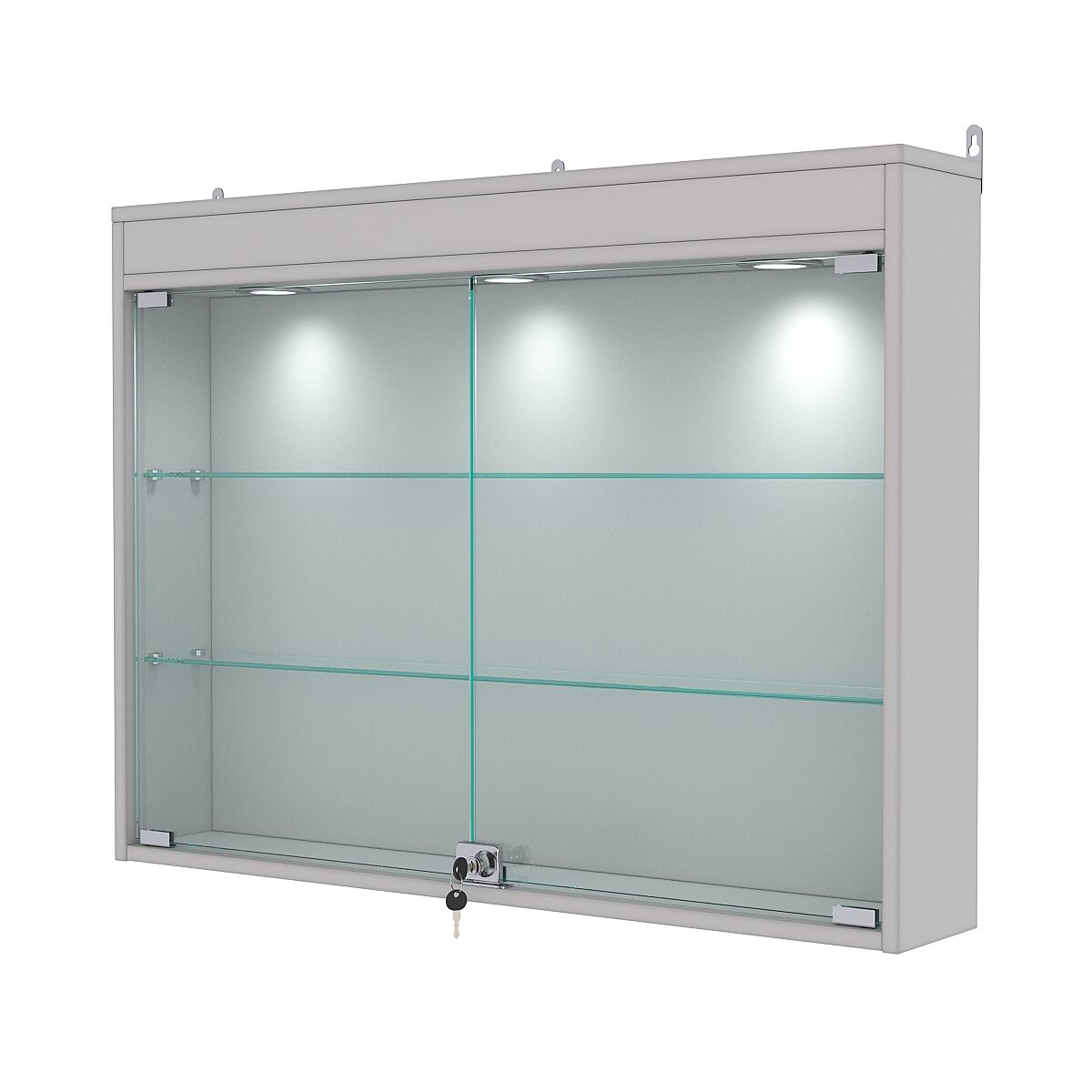 Витрина настенная №3-3А с подсветкой, Серый. Производитель товара - компания Westcom.