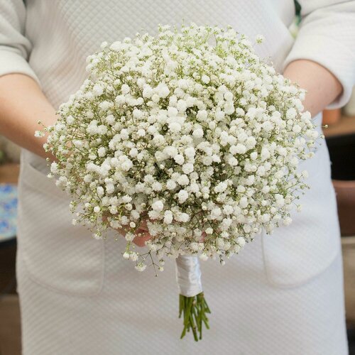 Изображение товара Букет невесты Charlotte "Aurora", гипсофила, белый, стильный