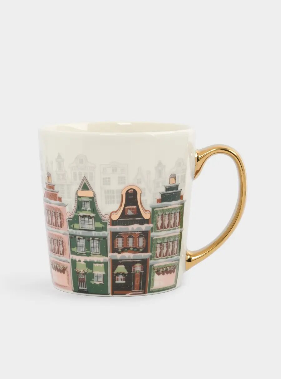 Кружка 500 мл фарфор N бело-золотистая Дома Town