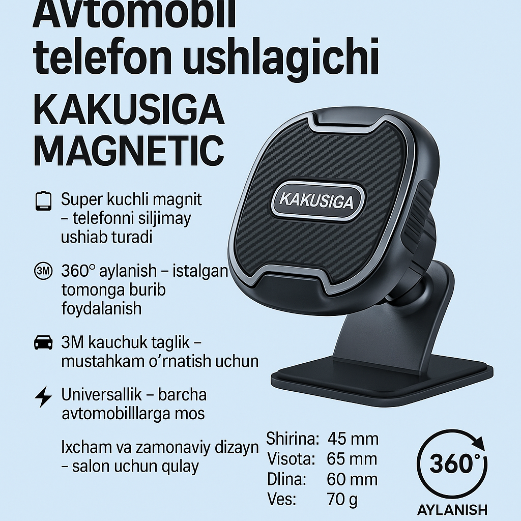 Автомобильный держатель Kakusiga, EVA, ABS-пластик, силикон, резина, 3M, черный