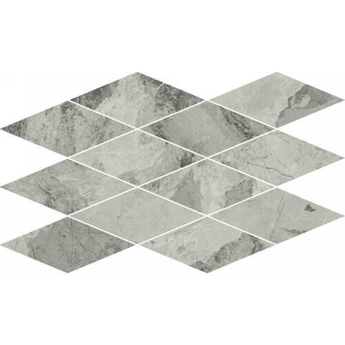 Плитка Италон Charme Extra Silver Mosaico Diamond Lux 28x48 620110000079 под камень гладкая, глянцевая морозостойкая