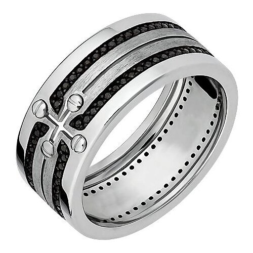 Кольцо обручальное Эстет, белое золото, 585 проба, бриллиант, размер 19 кольца эстет оригинальное кольцо из золота с бриллиантами эмалью и узорами