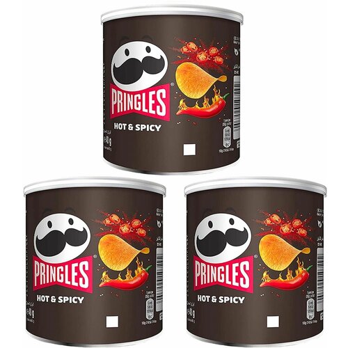 Острые чипсы Pringles Hot & Spicy / Принглс набор чипсов Хот энд Спайси 3 мини тубуса по 40г