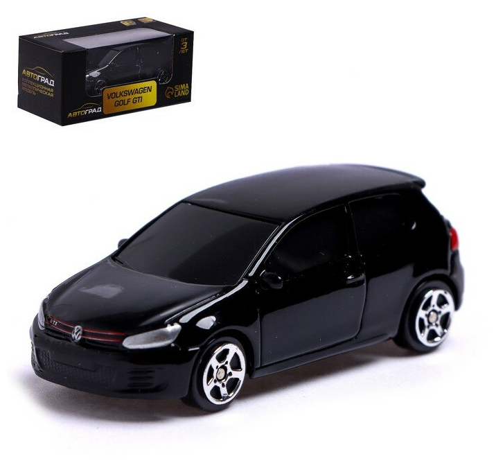 Машина металлическая ТероПром 3098604 VOLKSWAGEN GOLF GTI, 1:64, цвет чёрный