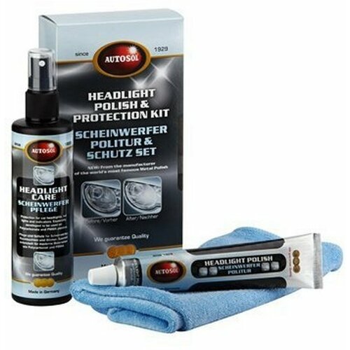 Набор для полировки и защиты пластиковых фар Autosol Headlight polish & Protectant Autosol