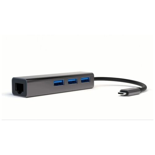 многофункциональный usb концентратор type-c, 4 порта, usb 3.0, rj45, -crj45b+u