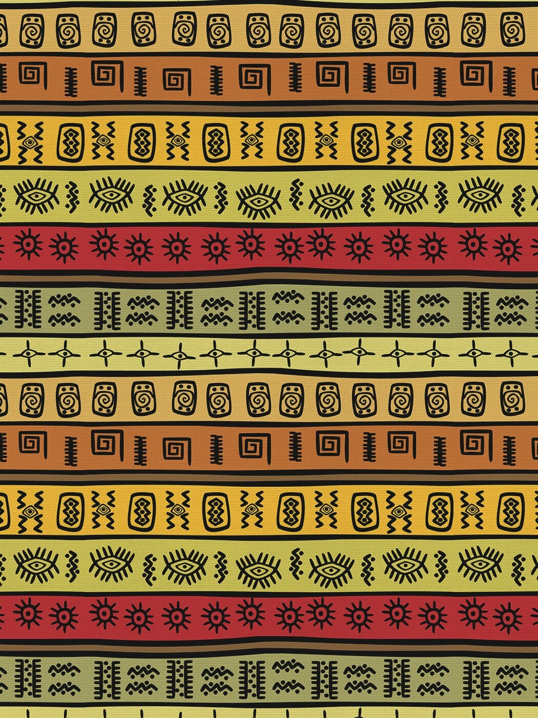 Отрезная ткань для мебели Ambesonne "Этнические узоры" метражом для рукоделия и шитья, оксфорд, 155 см