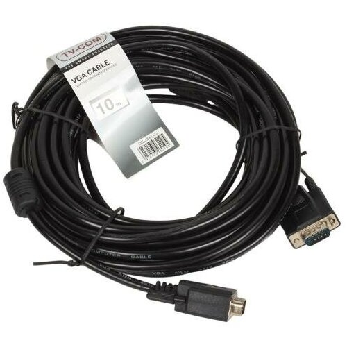 Кабель VGA 10.0м VCOM Telecom 2 фильтра QCG120H-10M/QCG341AD-10M