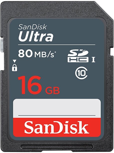 Карта памяти SanDisk Memory Card Ultra SDHC, 16 Гб