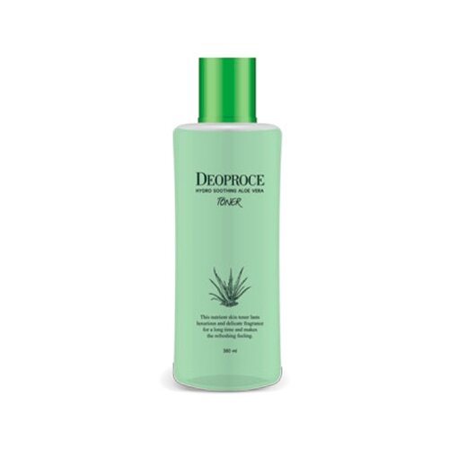 Deoproce Тонер Hydro Soothing Aloe Vera, 380 мл тонер для лица антивозрастной с экстрактом граната hydro antiaging pomegranate toner 380мл