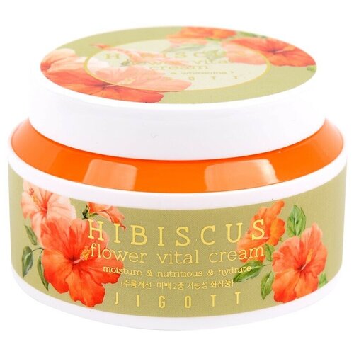 Jigott Крем для лица с экстрактом гибискуса HIBISCUS FLOWER VITAL CREAM 100мл