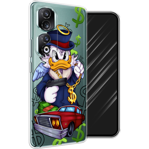 Силиконовый чехол на Honor 90 Pro / Хонор 90 Про Scrooge McDuck with a Gold Chain, прозрачный силиконовый чехол на honor 9c хонор 9с scrooge mcduck with a gold chain прозрачный