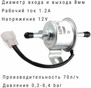 Универсальный электрический топливный насос HEP-02A низкого давления 12v для карбюраторных, дизельных автомобилей