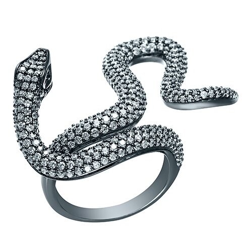 фото Element47 кольцо из серебра 925 пробы с кубическим цирконием dm0421r_ko_001_blk, размер 16.5