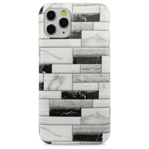 фото Силиконовая накладка с рисунком для iphone 11 pro max / глянцевый защитный чехол на айфон 11 про макс (белый) pastila