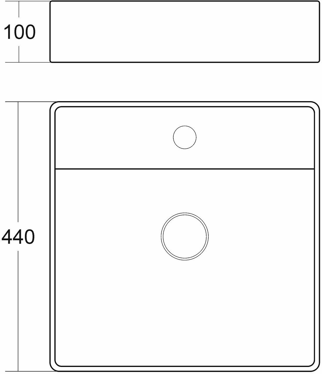 Накладная/подвесная раковина Helmken 57344001, ширина умывальника 44 см, черный цвет - фотография № 15