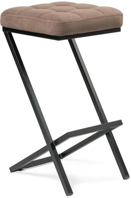 Полубарный стул KAPIOVI AMURY, коричневый велюр, черные ножки