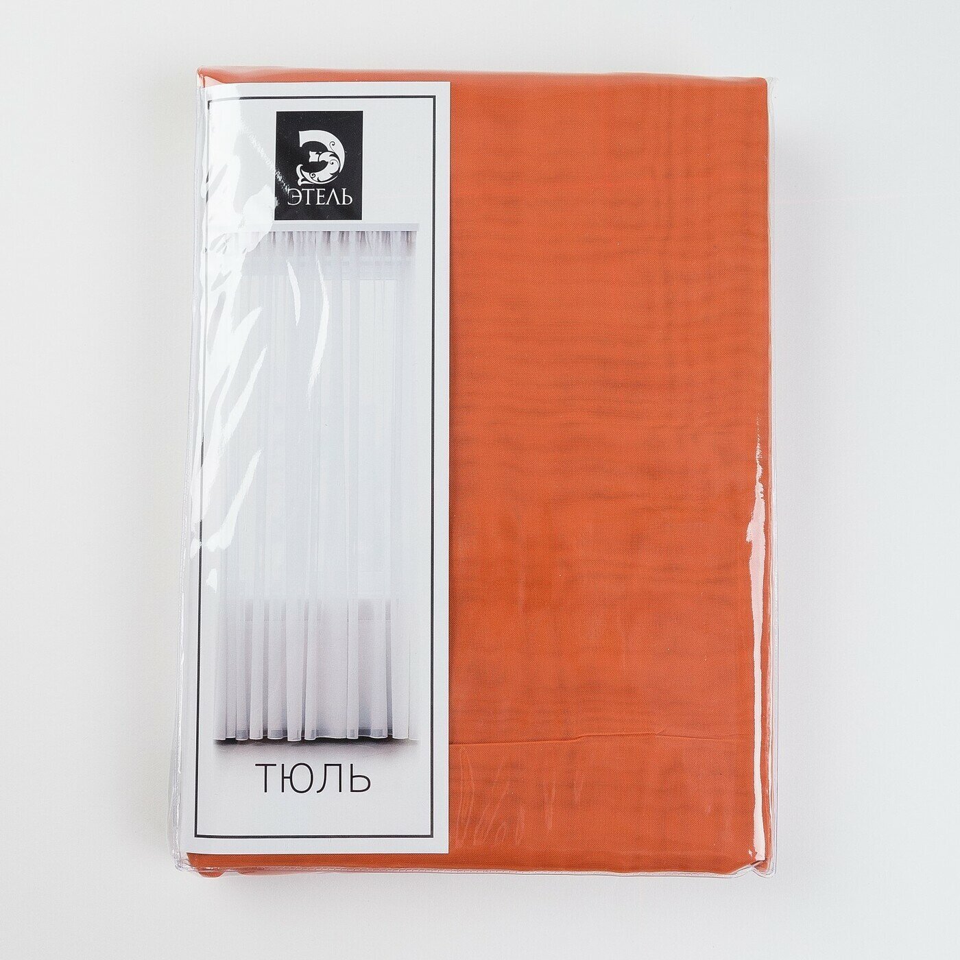 Тюль Этель 135x150 см, цвет терракотовый, вуаль - фотография № 2