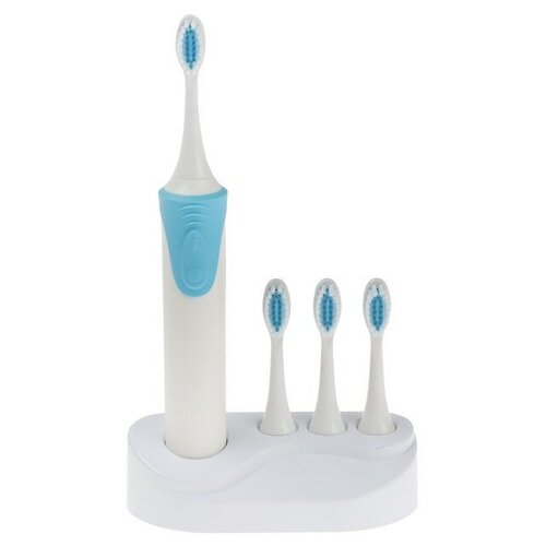 Электрическая зубная щётка Luazon LP-009, вибрационная, 8500 дв/мин, 4 насадки, 2хАА, синяя электрическая зубная щетка luazon lp 002 вибрационная 31000 дв мин 4 насадки акб черная