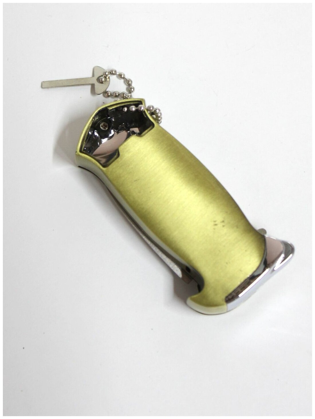 зажигалка газовая открывашка + нож, с турбонаддувом, цвет бронза - фотография № 3